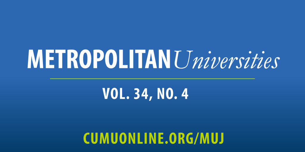 					View Vol. 34 No. 4 (2023): Metropolitan Universities Journal
				