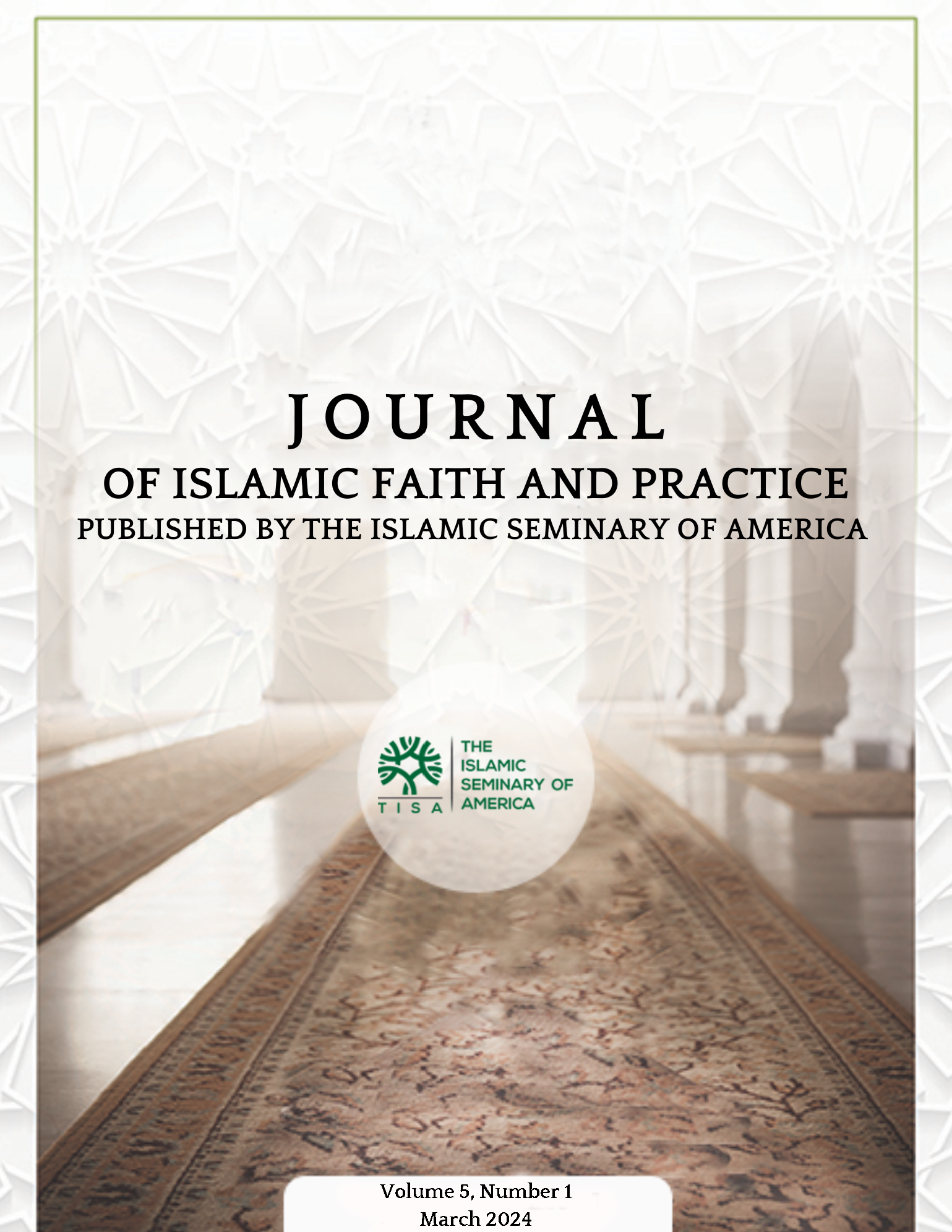 Journal of Islamic Faith and Practice Volume 5 Issue 1 Cover